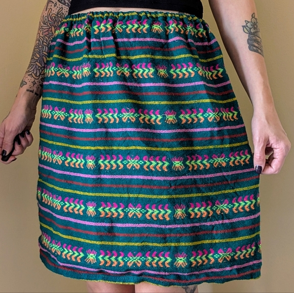 Vintage Colorful Striped Skirt - Picture 2 of 6